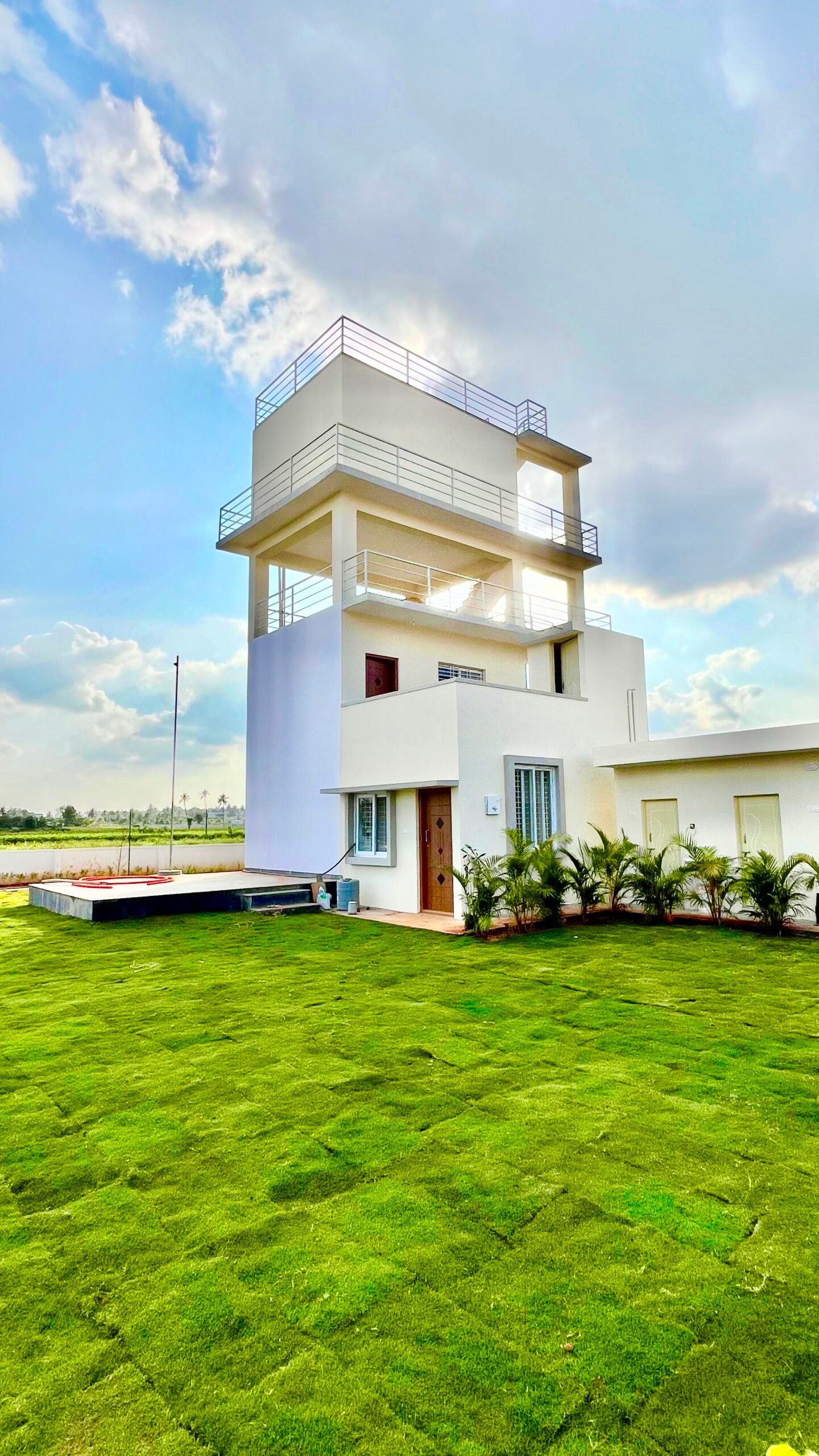 Family enjoying landscaped garden in premium gated community