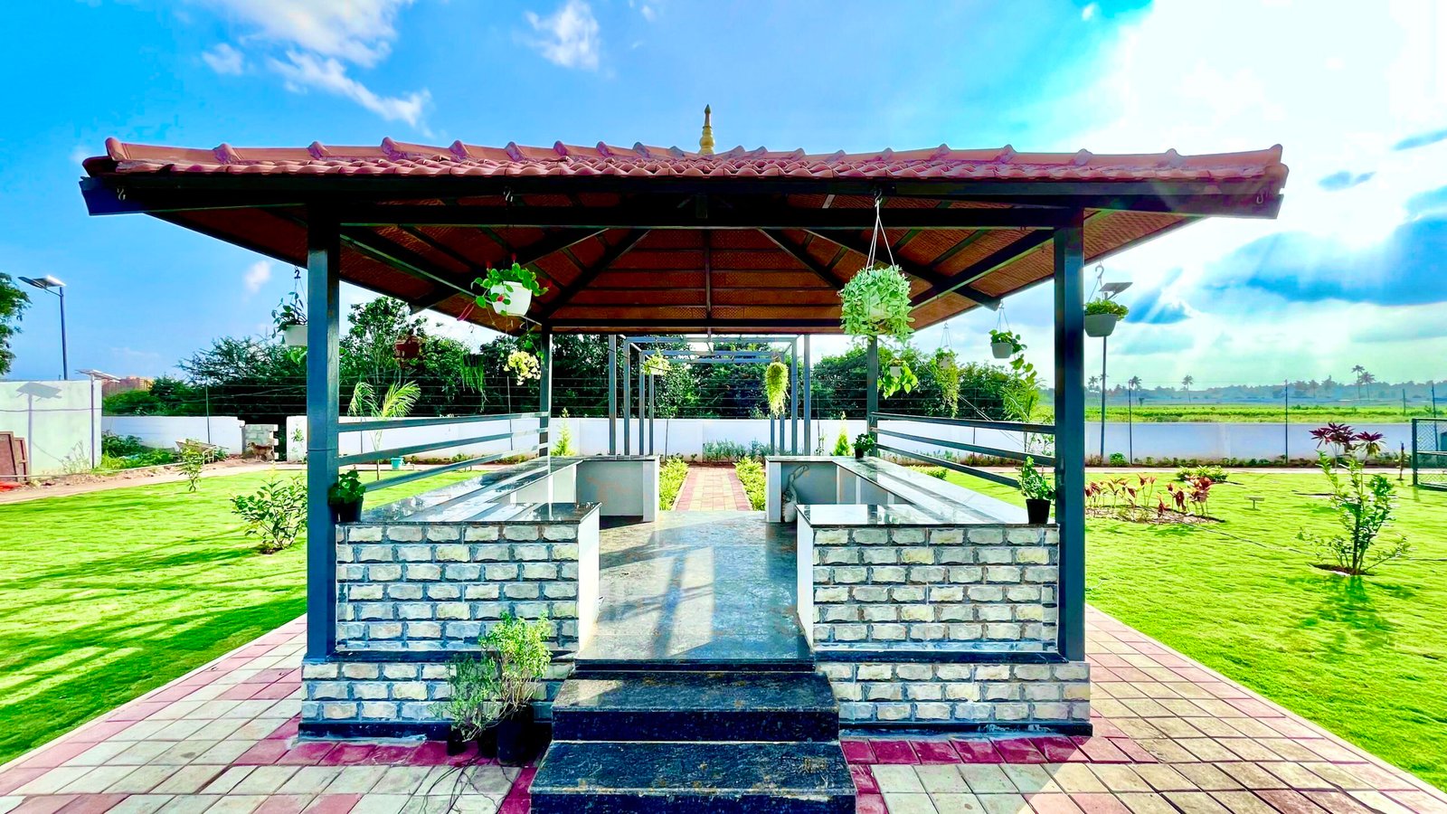 Evening community gathering space